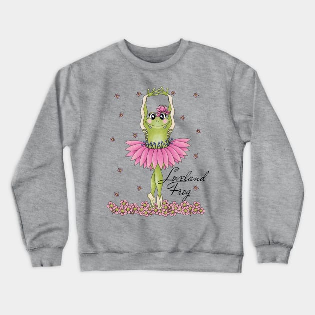 Loveland Frog - cute Cryptid ballerina Crewneck Sweatshirt by TJWArtisticCreations